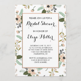 Peach Floral Bridal Polterabend Einladung