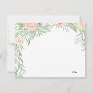 Peach Floral Canopy Personalisierte Stationierun Mitteilungskarte