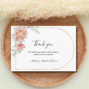 Peach Floral Classic Formal Wedding Vielen Dank Mitteilungskarte