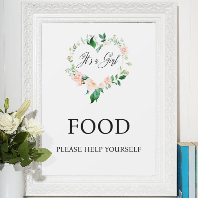 Peach Floral Food Baby Dusche Poster (Von Creator hochgeladen)