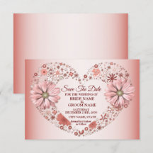 Peach Floral Heart Modern