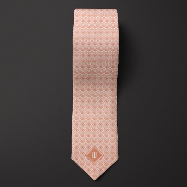 Peach floral Inspiriert Monogramm Krawatte (Von Creator hochgeladen)