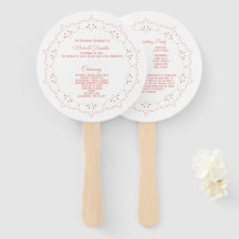 Peach Floral Mandala Circle Wedding Program Fan