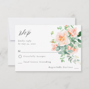 Peach Floral no Meal UAWG V3 RSVP Karte