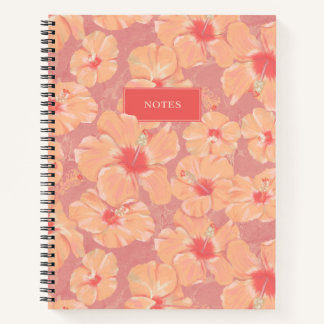 Peach Floral Pattern Notizbuch
