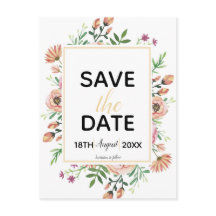 Peach Floral Save the Date