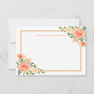 Peach Florals Border   Hochzeitsratgeber Hinweiskarte