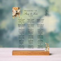 Peach Florals Elegante Hochzeitssitze
