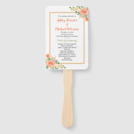 Peach Florals | Hochzeitsprogramm Fächer