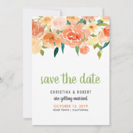 Peach Florals | SAVE THE DATE Einladung