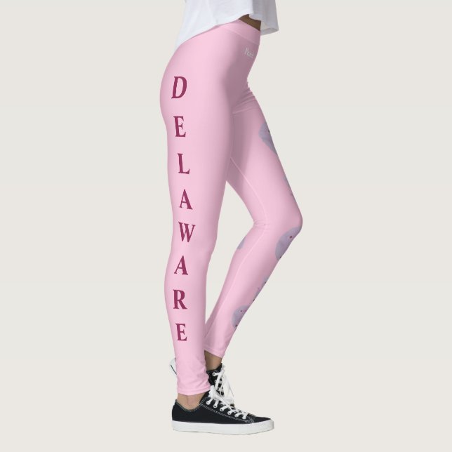 Peach Flower Flore Rose Delaware Leggings (Droite)