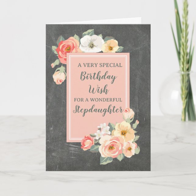 Peach Flowers Stepgirl Carte d'anniversaire (Devant)