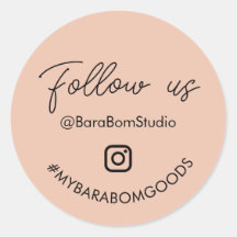 Peach Follow on Instagram Package Sticker