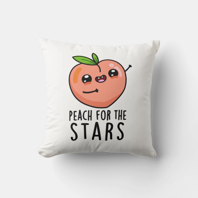 Peach for the Stars Funny Fruit Pub Kissen (Vorderseite)