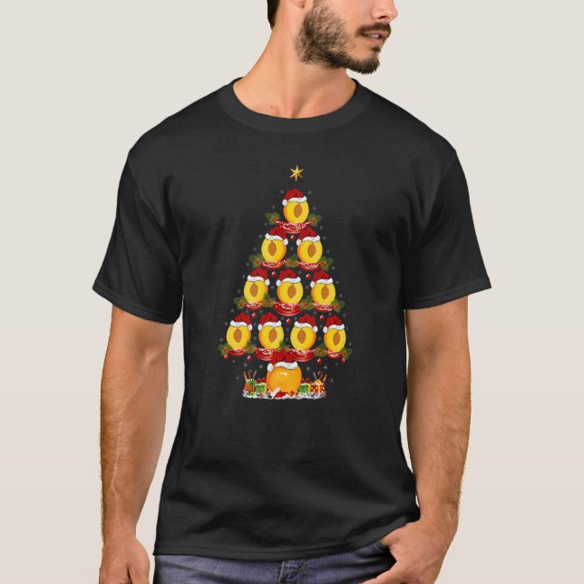 Peach Frucht Weihnachten Weihnachten Weihnachten W T-Shirt (Vorderseite)