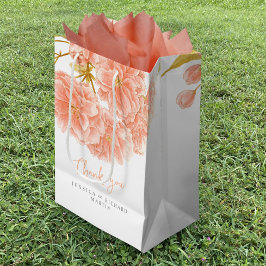 Peach Frühblüte Blume Art Hochzeit danke Mittlere Geschenktüte