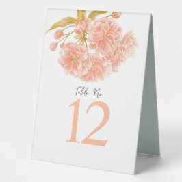 Peach Frühblüte Hochzeit Tischnummern Tischaufsteller