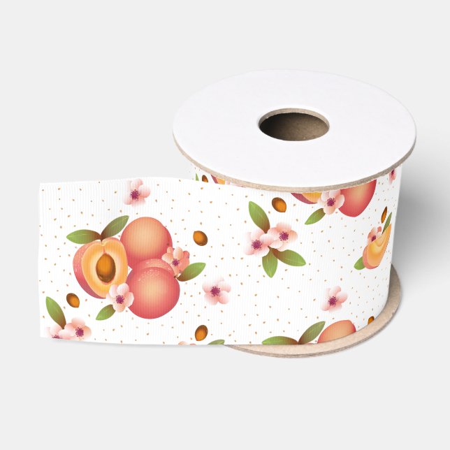 Peach Fruit Blume Ripsband (Spule)
