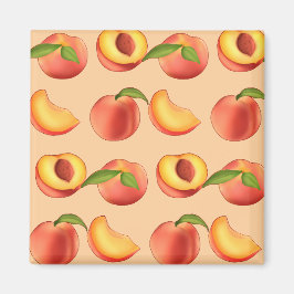 Peach Fruit Muster Magnet