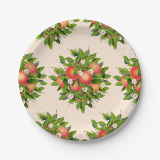Peach Fruit Muster Pappteller