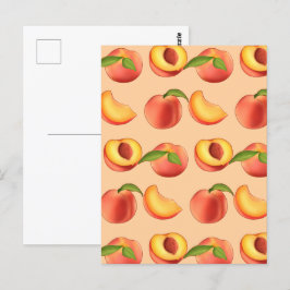 Peach Fruit Muster Postkarte