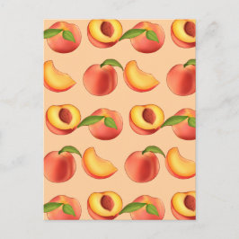 Peach Fruit Muster Postkarte