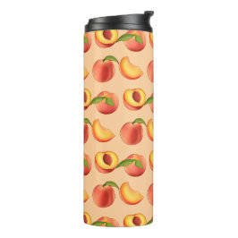 Peach Fruit Muster Thermosbecher