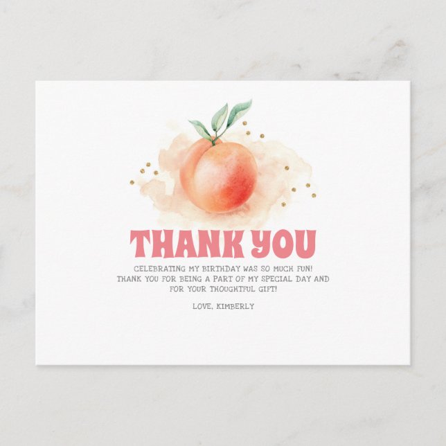 Peach Fruit Sweet Vielen Dank Postkarte (Vorderseite)
