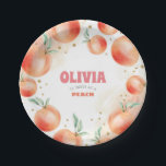 Peach Fruits and Gold Confetti Sweet Niedliche Geb Pappteller<br><div class="desc">Party-Pfirsichfrüchte Teller</div>