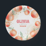 Peach Fruits and Gold Confetti Sweet Niedliche Geb Pappteller<br><div class="desc">Party-Pfirsichfrüchte Teller</div>