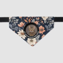 Peach Fuchsia Botanical Floral Cat Style