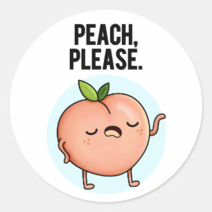 Peach Funny Fruit Pub Runder Aufkleber