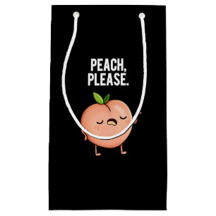 Peach Funny Fruit Pun Dark BG Kleine Geschenktüte