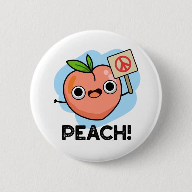 Peach Funny Peace Fruit Pub Button (Vorderseite)