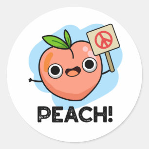 Peach Funny Peace Fruit Pub Runder Aufkleber