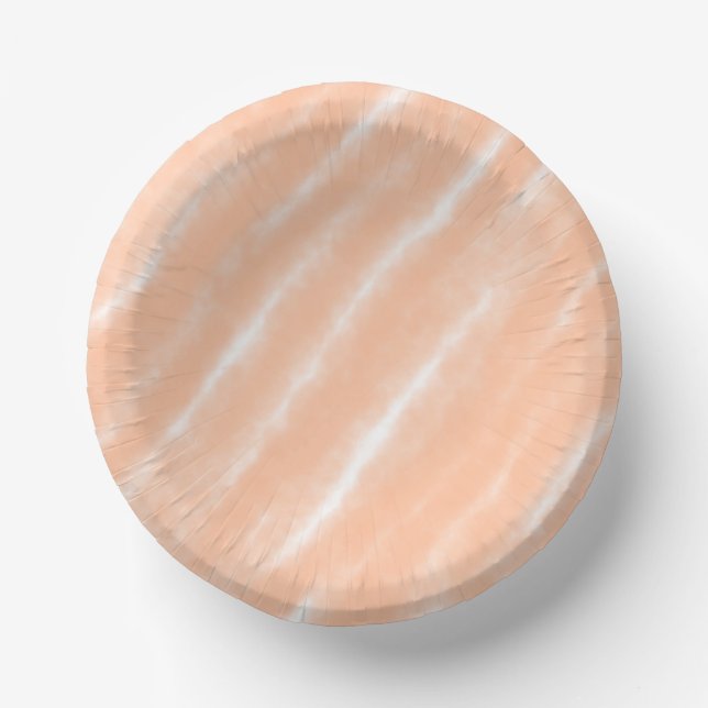 Peach Fuzz Abstraktes Aquarellmuster Modernes Pappteller (Vorderseite)