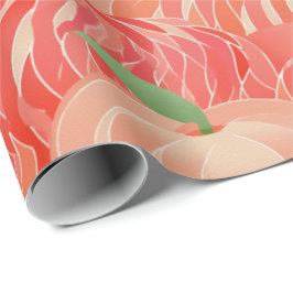 Peach Fuzz Abstraktes botanisches Fruchtmuster 11 Geschenkpapier