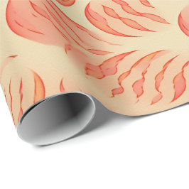 Peach Fuzz Abstraktes botanisches Fruchtmuster 12 Geschenkpapier