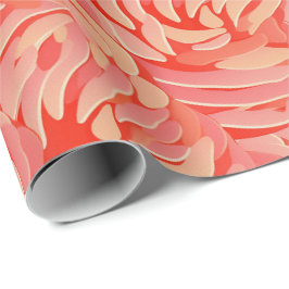 Peach Fuzz Abstraktes botanisches Fruchtmuster 14 Geschenkpapier