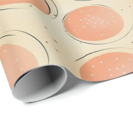 Peach Fuzz Abstraktes botanisches Fruchtmuster 18 Geschenkpapier