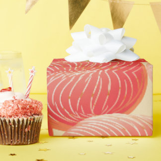 Peach Fuzz Abstraktes botanisches Fruchtmuster 4 Geschenkpapier