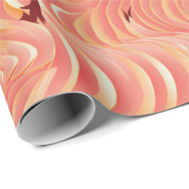 Peach Fuzz Abstraktes botanisches Fruchtmuster 6 Geschenkpapier