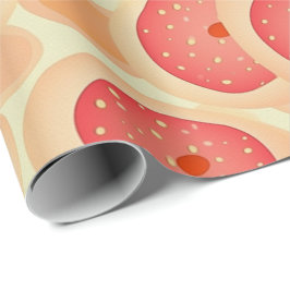 Peach Fuzz Abstraktes botanisches Fruchtmuster 9 Geschenkpapier
