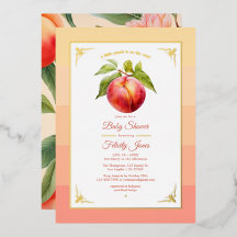 Peach Fuzz and Gold Foil Babydusche