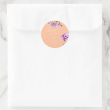 Peach Fuzz and Lilac Watercolor Floral Wedding