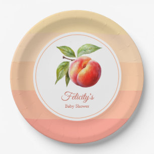 Peach Fuzz Baby Dusche Pappteller