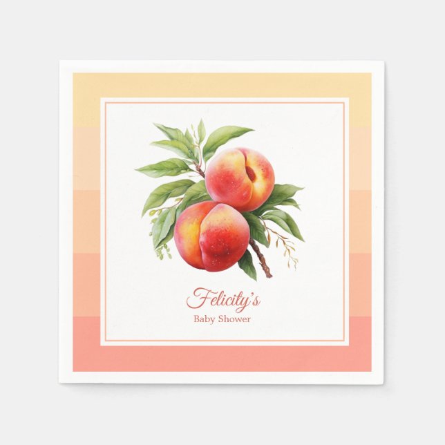 Peach Fuzz Baby Dusche Serviette (Vorderseite)