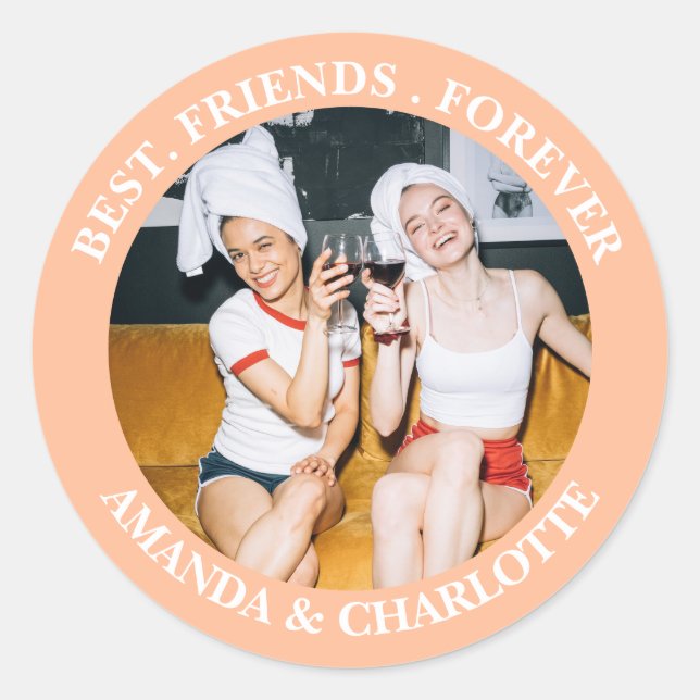 Peach Fuzz Best Friends Forever Sticker (Vorderseite)