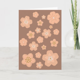 Peach Fuzz Blume mit Mocha Mousse Background Feiertagskarte