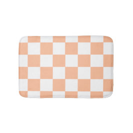 Peach Fuzz Checkered Gingham Pattern Badematte